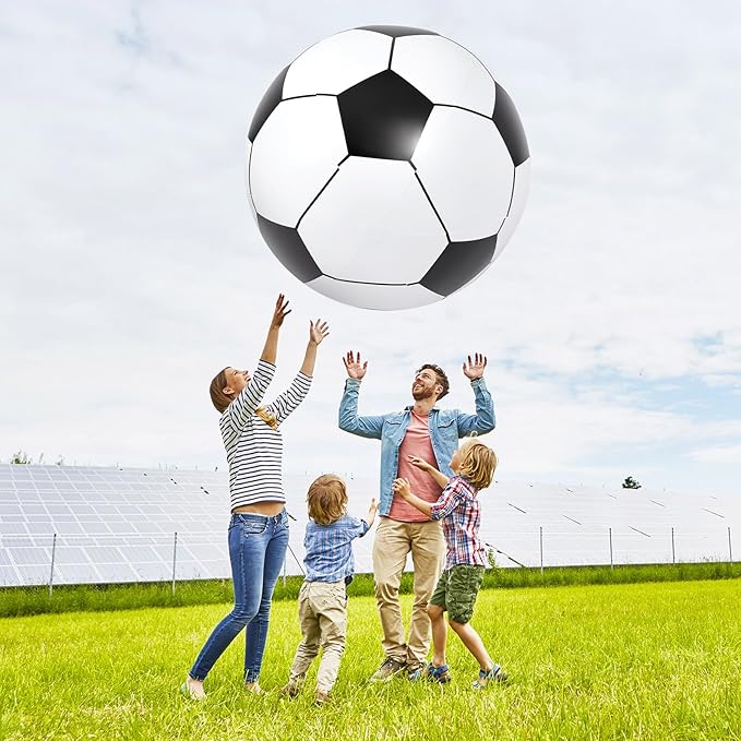Lewtemi Giant Inflatable Sports Balls Large Inflatable Beach Ball Baseballs Soccer Rainbow Basketball Football for Sport Birthday Party Favor(2 Pcs,Soccer, Basketball,40 Inch)