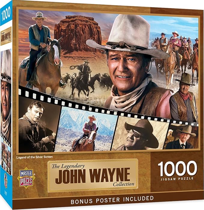 MasterPieces 1000 Piece John Wayne Jigsaw Puzzle for Adults, Family, Or Youth - Legend of The Silver Screen - 19.25"x26.75"