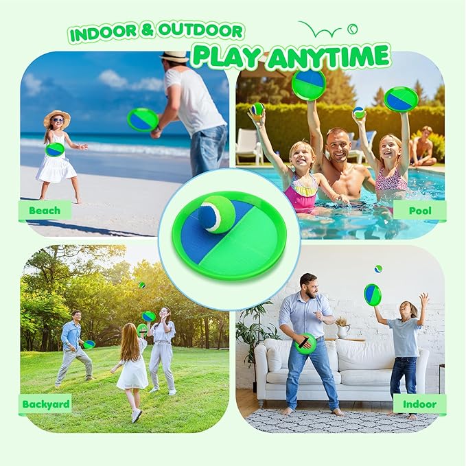 Toss and Catch Ball Set Upgraded - Kids Toys Beach Toys Baseball Games - Sturdy & Water-Resistant Great for Outdoor Pool Yard Games - Classic Gift for Boys Girls 3 4 5 6 7 8 9 10 11 12+ Years Old