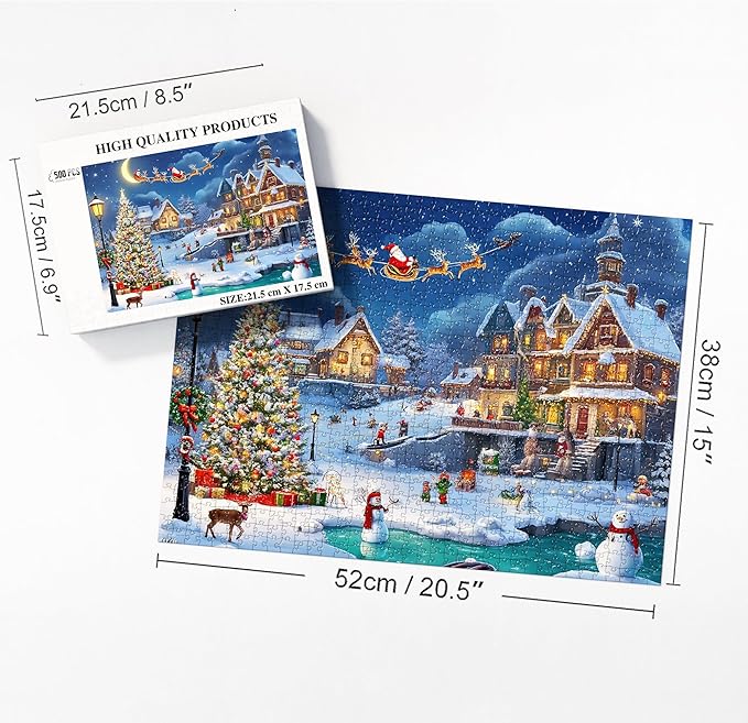 Snow Scene - 500 Piece Jigsaw Puzzle for Adults - Challenging Puzzle Perfect for Game Nights - Finished Size is 20.5 x 15 -Gift for Christmas, Anniversary, Birthday,Family
