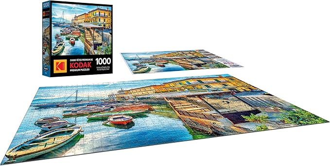 RoseArt - Kodak Premium - Harbor of Naples Italy - 1000 Piece Jigsaw Puzzle for Adults