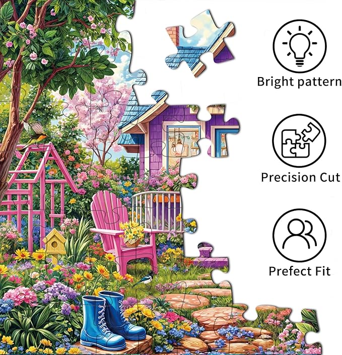 Jigsaw Puzzles for Adults 1000 Pieces, Interlock Perfectly No Dust, Impossible Difficult Hard Fun 1000 Piece Jigsaw Puzzles for Adults-1:1 Poster-Pink Flower Room