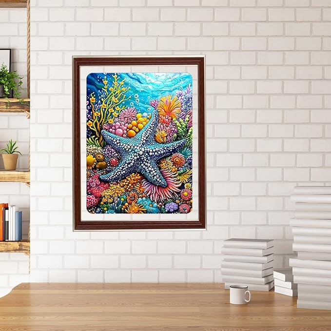 Mocfesk Wooden Puzzles for Adults, Starfish Wooden Puzzles 500 Pieces, Unique Shaped Underwater Ocean Jigsaw Puzzles for Adults and Kids, Birthday Gifts Fun Challenge Family Game 17.7 x 13.3 in
