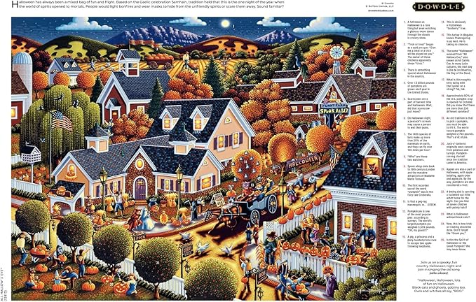 Buffalo Games – Dowdle - All Hallow's Eve- 1000 Piece Halloween Jigsaw Puzzle - Festive Puzzle for Adults – Precision-Cut Pieces, Fall Artwork and Hours of Relaxing Fun