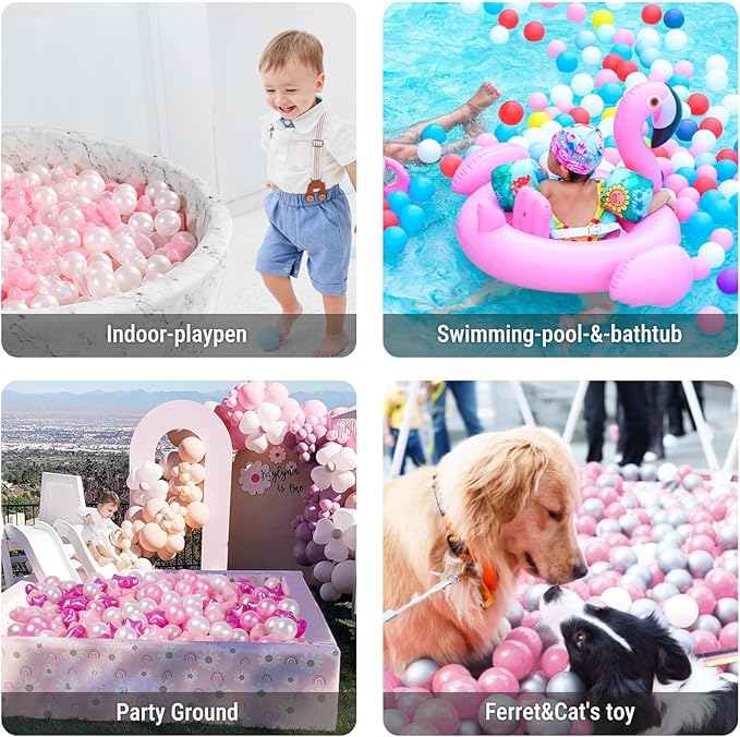 STARBOLO Star Ball Pit Balls for Toddlers -200pcs Phthalate Free BPA Free Non-Toxic Crush Proof Play Balls Play Tent Pool Playhouse Playpen Party Decoration.