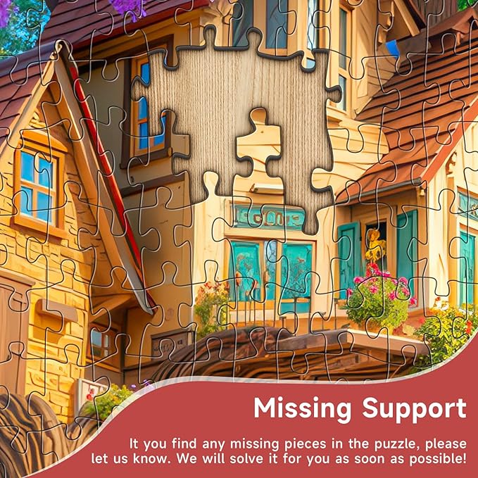 Magical Rainbow Treehouse 1000 Piece Jigsaw Puzzle for Adults - Fantasy Village Scene with Neon Foliage, Poster & Lettered Back, 22.8" Square HD Quality, Unique Gift for Fantasy & Art Lovers