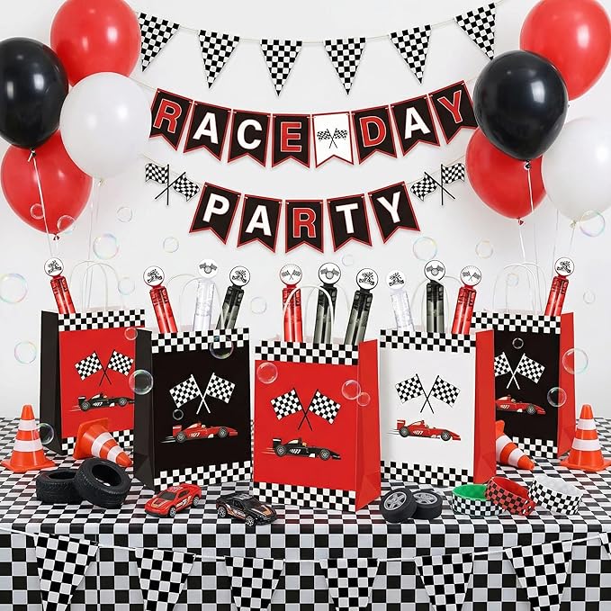 24 Pcs Race Car Party Favors Race Car Bubble Wands for Kids Racecar Wheels Themed Birthday Party Supplies Classroom Prizes Stuffers Goodie Bag Piñata Fillers
