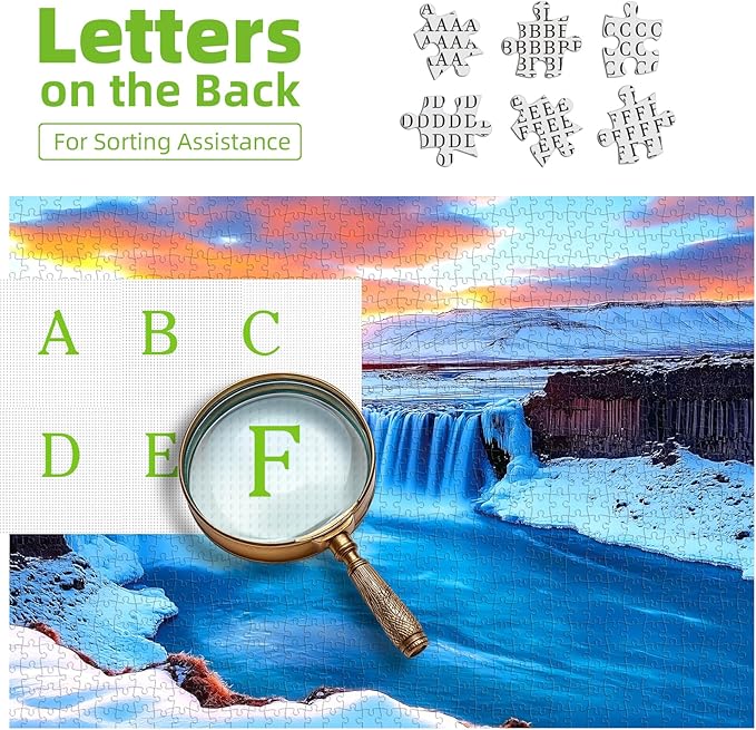 Puzzles for Adults 1000 Pieces, Icelandic Waterfall, Impossible Hard Difficult Challenging Puzzles for Adults, Landscape Jigsaw Puzzle for Family Games Gift, 27.5 x 19.7 inch