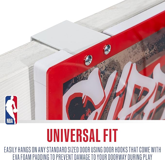 Franklin Sports NBA Team Over the Door Basketball Hoops - Kids Indoor Mini Basketball Hoop + Ball Set - NBA Fan Mini Hoops