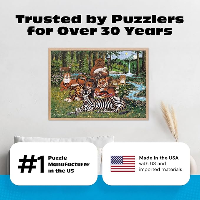 Buffalo Games – 300 Charles Wysocki: Chumbuddies Oversized Piece Jigsaw Puzzle Larger Shapes - Great for Adults, Seniors, Family, Kids, Easy to Grip