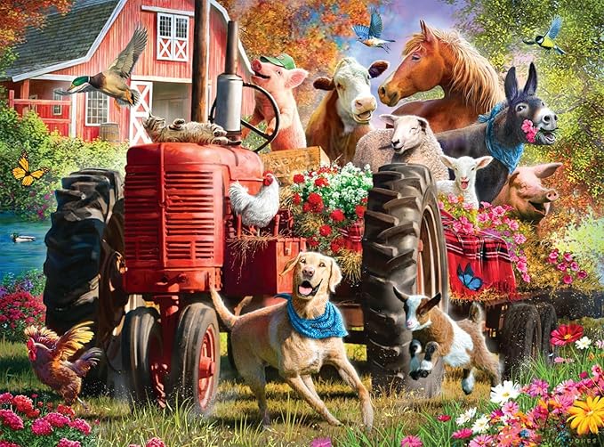 Buffalo Games - Larry Jones - Fun Times at The Farm - 1000 Piece Jigsaw Puzzle for Adults -Challenging Puzzle Perfect for Game Nights - Finished Size is 26.75 x 19.75