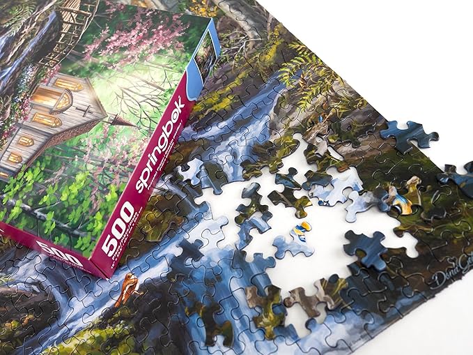 Springbok Peaceful Prayer 500 Piece Jigsaw Puzzle for Adults - Relaxing Church in The Woods - Unique Cut Pieces - Made in USA