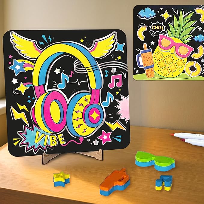Imagimake DIY Neon Art Kit |12 Exciting Kids Activities | Art Kits for Girls Ages 10-12 | Crafts for Boys Ages 8-12 | Painting Kits for Adults | Easter Gifts for Kids Age 8,9,10,11,12 Years Old