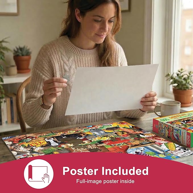 Masterpieces Greetings from the Farm Jigsaw Puzzle - 500 Pieces, Farmhouse Theme - Adult