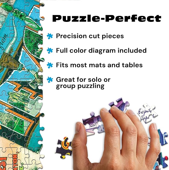 Ceaco - 1000 Piece Aimee Stewart Vintage USA Travel Jigsaw Puzzle Challenging and Colorful Puzzle for Adults – Precision-Cut Pieces, Beautiful Artwork, and Hours of Relaxing Fun