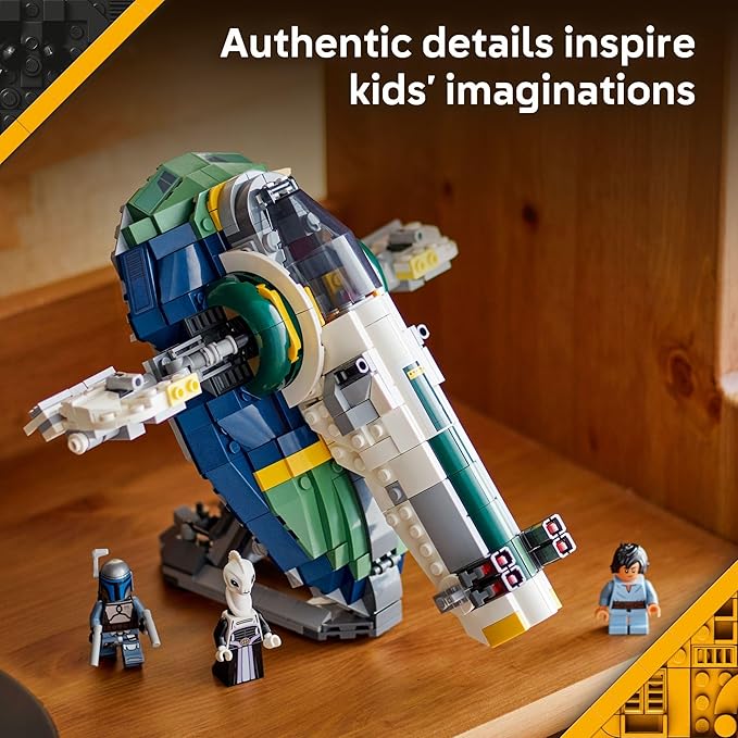 LEGO Star Wars: Attack of The Clones Jango Fett's Starship Building Toy - Pretend Play Set for Boys & Girls, Ages 9+ - Gift for Birthdays - Collectible Model Kit & Kids Room Decor - 75433