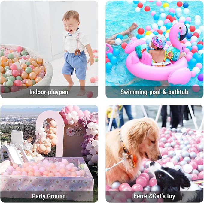 STARBOLO Ball Pit Balls - 100pcs Crush Proof Plastic Children's Toy Balls Macaron Ocean Balls for Birthday Parties Games Pool Foam Ball Pit Play Tent …