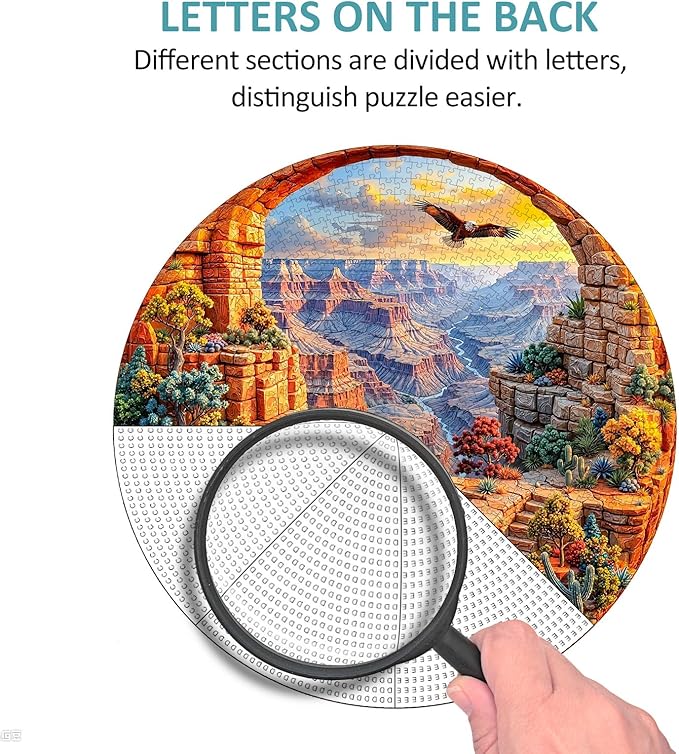 National Parks Puzzles for Adults 1000 Pieces, Round Nature Jigsaw Puzzles 1000 Pieces, Impossible Difficult Hard Challenging Puzzles for Adults, Art Puzzle for Home Decor (26.5 * 26.5in)