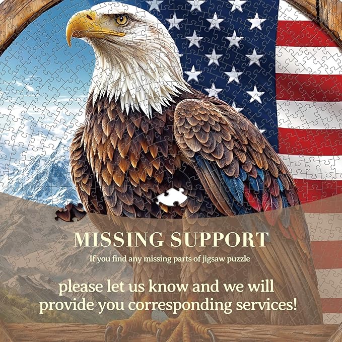 1000 Piece Puzzle for Adult, Bald Eagle Jigsaw Puzzle 1000 Pieces, Impossible Challenging Fun Puzzle for Adult, Round 26.6 x 26.6 Inch Unique Difficulty Puzzle for Birthday Gift