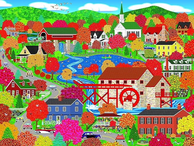 RoseArt - Home Country - Old Mill Pond - 1000 Piece Jigsaw Puzzle for Adults
