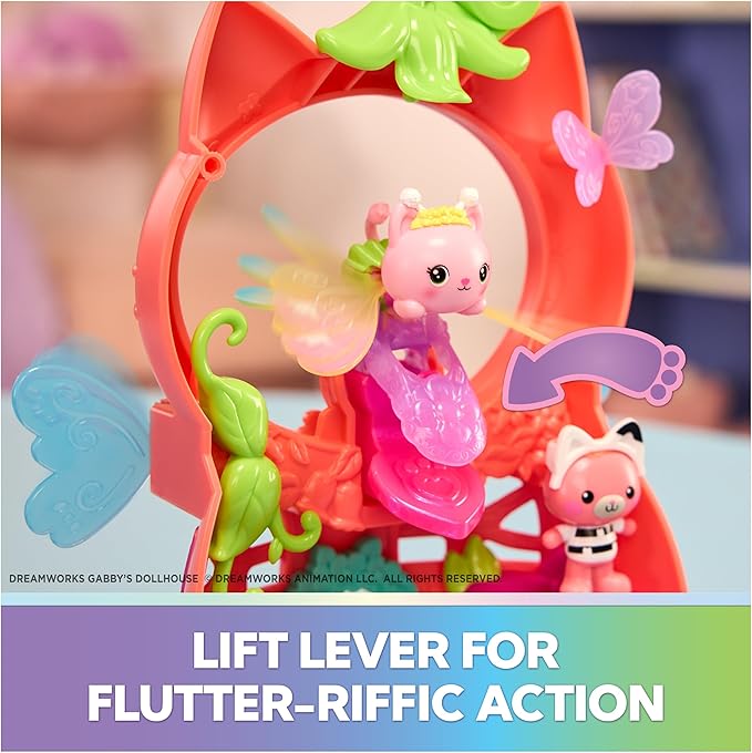 Gabby's Dollhouse Fairylandia, Kitty Fairy’s Flutter-riffic Playset with 12 Pieces & Exclusive Flutter-riffic Ring, Kids Toys for Girls & Boys Ages 3 and Up