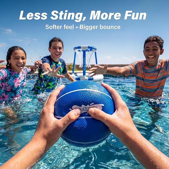 GoSports Swimming Pool Basketballs 3 Pack - Red or Blue - Great for Floating Water Basketball Hoops