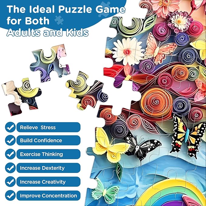 Jigsaw Puzzles 300 Pieces for Adults,Butterfly Puzzle 300 Piece Puzzle for Adults,Recycled Cardboard Puzzles for Adults Kids,Tree Jigsaw Puzzle Games Family Activity Great Gift
