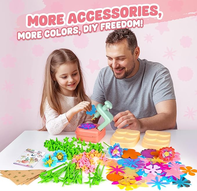 beefunni Flower Bouquet Craft Kit, Mothers Day Crafts for Kids Classroom, DIY Craft Toys for Kids Ages 4-8, Educational Flower Make Toy for Toddler, Birthday Gift for 4 5 6 7 8+ Year Old Girls and Boy