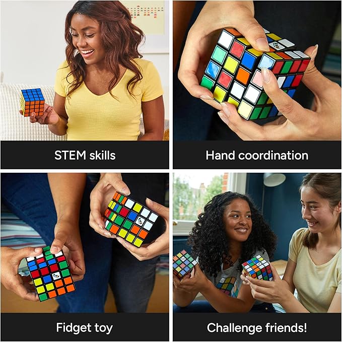 Rubik’s Cube, The Official 4x4 Rubik's Cube, Problem-Solving Brain Teaser, Classic Color-Matching Puzzle, Fidget Toy, Sensory Puzzle, Easter Basket Stuffer, for Ages 8 & Up