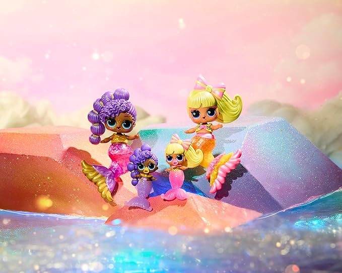 LOL Surprise Mermaids Makeover Magic Tots with DIY Wearable Lip Gloss Makeup for You and Your Doll, Fun Water Play, Gift for Kids Ages 4+