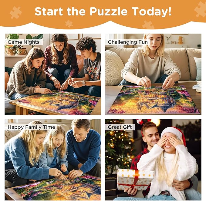 300 Piece Puzzles for Adults, Jigsaw Puzzles 300 Pieces Beautiful House Building Puzzle, Dog Puzzles for Adults Kids Seniors Recycled Cardboard Puzzle Games Family Activity Night Gift Toy 20.5x15in