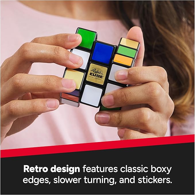 Rubik’s Cube, Special Retro 50th Anniversary Edition, Original 3x3 Cube Collectible & Desk Décor, Problem-Solving Brain Teaser, Fidget Toy, Sensory Puzzle for Adults, Teens, Kids, for Ages 8 & Up