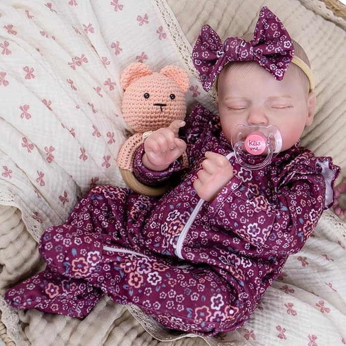 Aori 20 Inch Lifelike Reborn Baby Dolls - Realistic Weighted Newborn Sleeping Girl with Outfit, Soft Body Real Looking Baby Doll for Girls Age 3+, Pretend Play, Adoption Day, Collectible