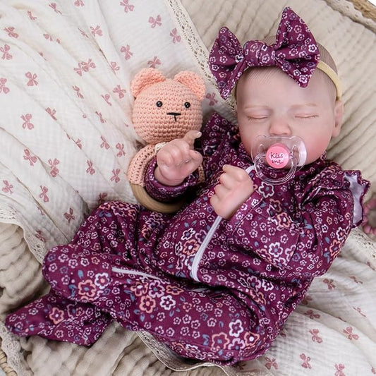 Aori 20 Inch Lifelike Reborn Baby Dolls - Realistic Weighted Newborn Sleeping Girl with Outfit, Soft Body Real Looking Baby Doll for Girls Age 3+, Pretend Play, Adoption Day, Collectible