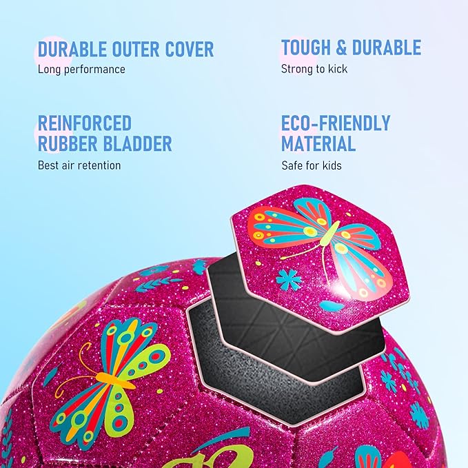 Toddler Soccer Ball Size 2 Size 3 - Small Soft Kids Ball 2 Pack for Ages 1-5 3-8 - Cartoon Sports Toy Boys Girls - Easter Basket Stuffers for Toddlers Kids - Soccer Gift for Indoor Outdoor Games