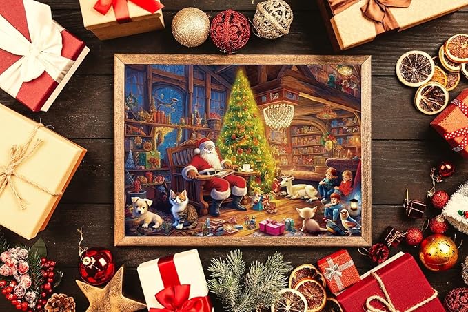 500 Piece Puzzles for Adults Santa Claus Family 20.5 x 15 Inch 500 Piece Jigsaw Puzzles for Adults Christmas Puzzles 500 Pieces for Adult Educational Challenge Puzzle