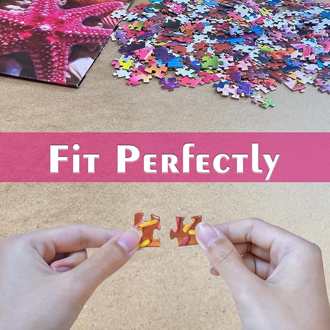 HUADADA Jigsaw Puzzles for Adults 1000 Pieces, Beach Shells Interlock Perfectly Letter on Back No Dust, Home Decor Birthday Party Toy for Men Women Elders Seniors (27.5"x19.6"), 1:1 Poster