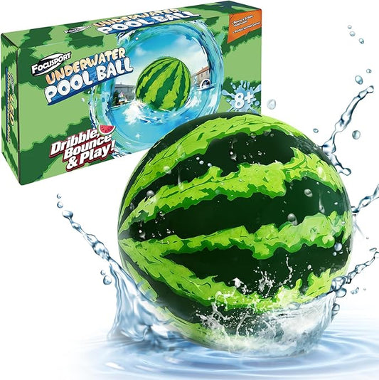 Underwater Pool Ball Game – 2 Pack 9" Water Ball Toy for Kids, Teens, Pool Sports Game for Water Football & Basketball, Dribble & Pass, Summer Family Outdoor Backyard Pool Parties