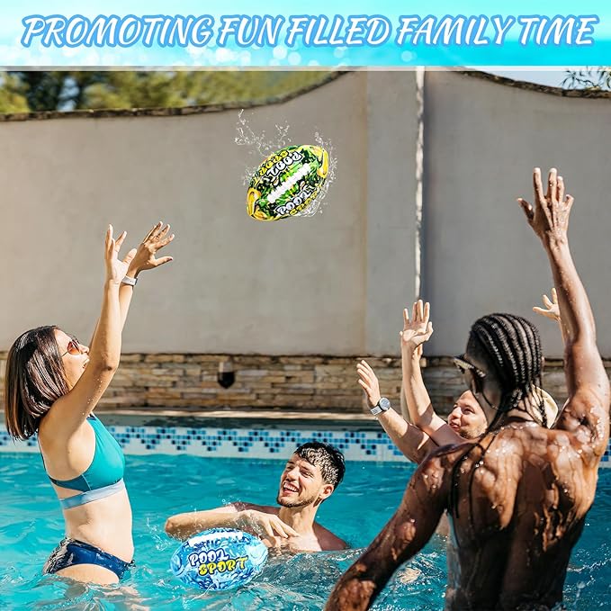 2 Pieces Water Football for Kids 9 Inch Swimming Pool Waterproof Outdoor Beach Football Pool Game for Kids Teens Adults