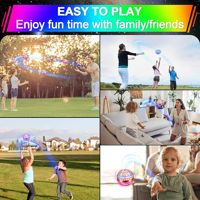 Flying Orb Ball Toy,2026 Upgraded Parachute LED,Magic Hand Controlled Flying Gravity Ball,Cosmic Globe Boomerang,Cool Christmas Birthday Gift for 6 7 8 9 10+ Year Old Boys Girls-Blue & Red