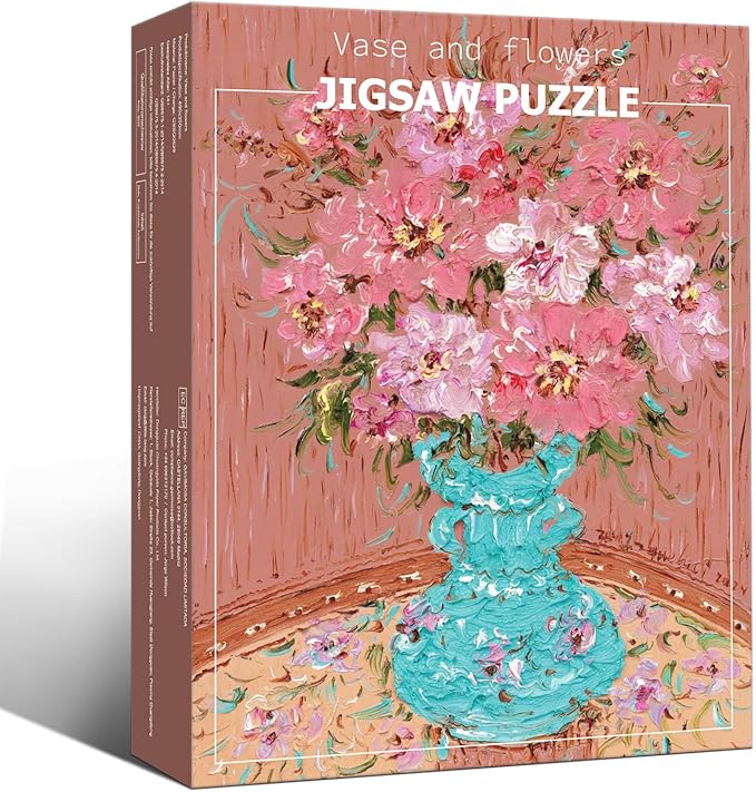 Puzzles for Adults 500 Pieces, Jigsaw Puzzle for Adults, Fun Challenging Family Puzzle, Vase with Fresh Flowers Puzzles, Interlock Perfectly No Dust, Gifts for Easter Parents Father's Day