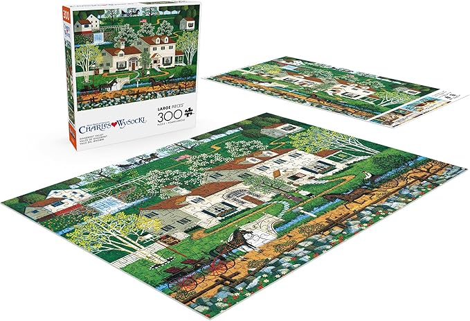 Buffalo Games – Gingernut Valley - Charles Wysocki - 300 Oversized Piece Jigsaw Puzzle  Large, Oversized Shapes - Great for Adults, Seniors, Family, Kids, Easy to Grip