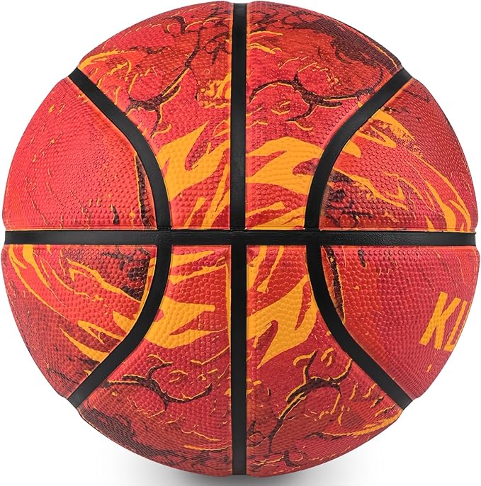 KUYOTQ Kids Youth Adult Size 3/4/5/6/7 (22/25.5/27.5/28.5/29.5") Basketball Premium Rubber or Faux Leather Basketball Indoor Outdoor Basketball for Boys Girls Womens Mens Basketball Gifts (Deflated)