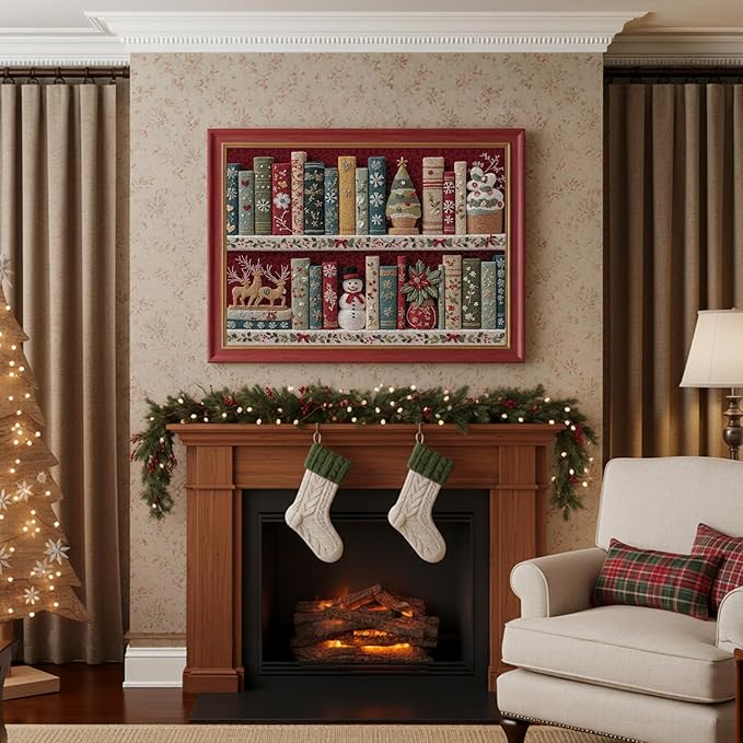 Holiday 1000-Piece Puzzle for Adults - Christmas Embroidery Book Collection Puzzle, Relaxing Jigsaw Puzzle, Fun and Challenging Jigsaw Puzzles, 26.65 x 19.25 in