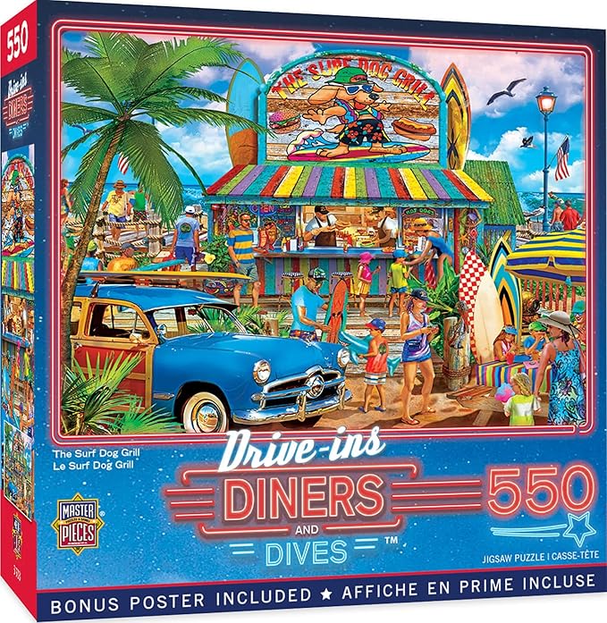 MasterPieces 550 Piece Jigsaw Puzzle For Adults and Family - The Surf Dog Grill - 18"x24"