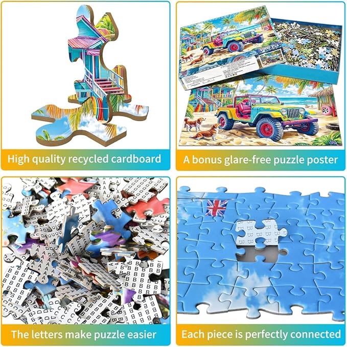 Jigsaw Puzzles for Adults 1000 Piece Puzzle for Adults 1000 Pieces Puzzle 1000 Pieces-Colorful Beach Buggy