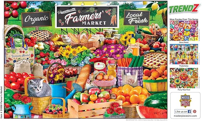 MasterPieces 300 Piece EZ Grip Jigsaw Puzzle - Farmers Market - 18"x24"