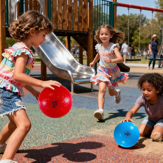 10 Inch Dodgeball Balls Playground Ball Kickball Handball for Kids for Indoor Outdoor Games Four Square Balls Rubber Bouncy Balls Includes Pump
