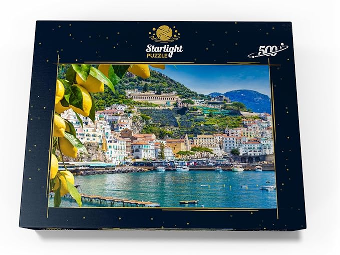 MyPuzzle Panoramic View of Beautiful Amalfi On Hills Leading Down to The Coast, Campania, Italy - Premium 500 Piece Jigsaw Puzzle for Adults