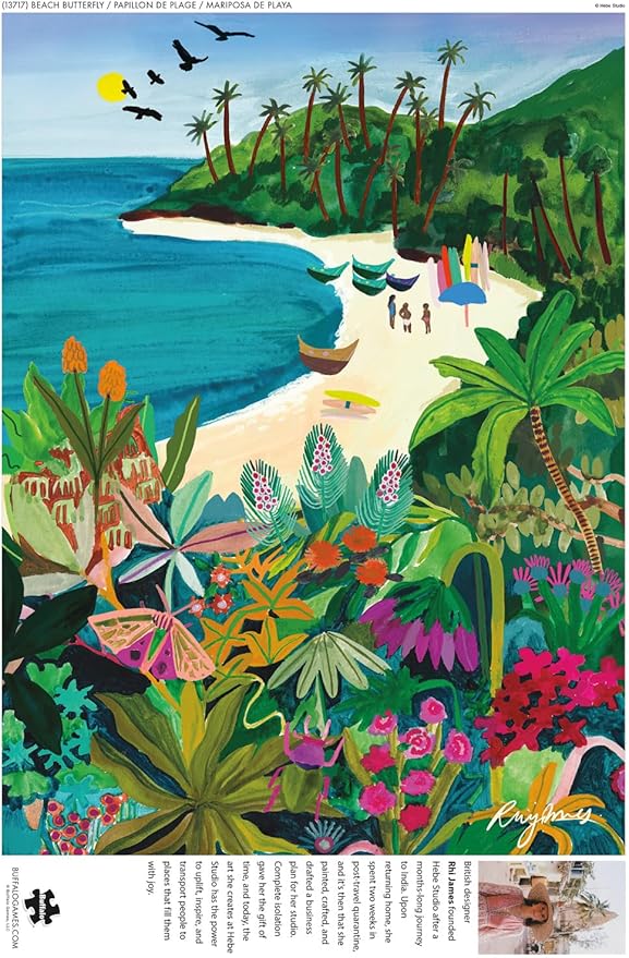 Buffalo Games - Bonjour - Beach Butterfly - 1000 Piece Jigsaw Puzzle for Adults - Challenging Puzzle Perfect for Game Nights